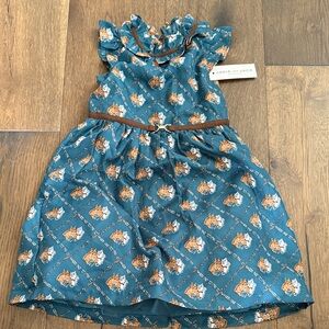 Janie and Jack Blue Fox Pattern Dress